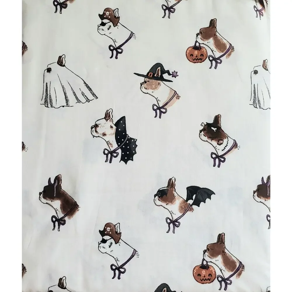 Halloween Queen Sheet Set Cath Kidston Spooky Dogs French Bulldog Cotton NEW